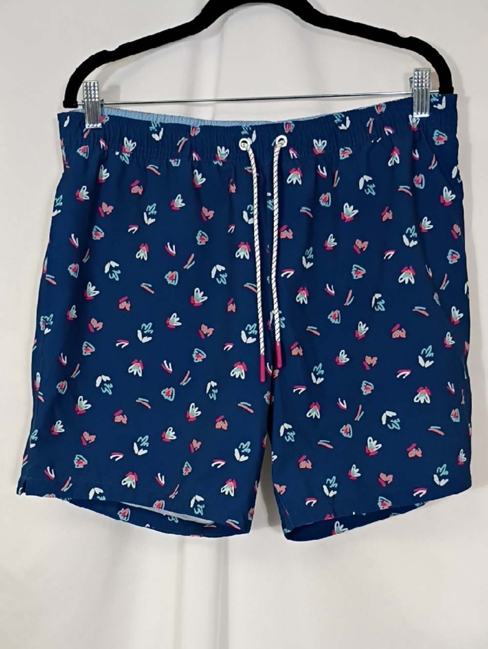 Bonobos Riviera Recycled Swim Trunks Men's Shorts Navy Sketch Printed Sz Large